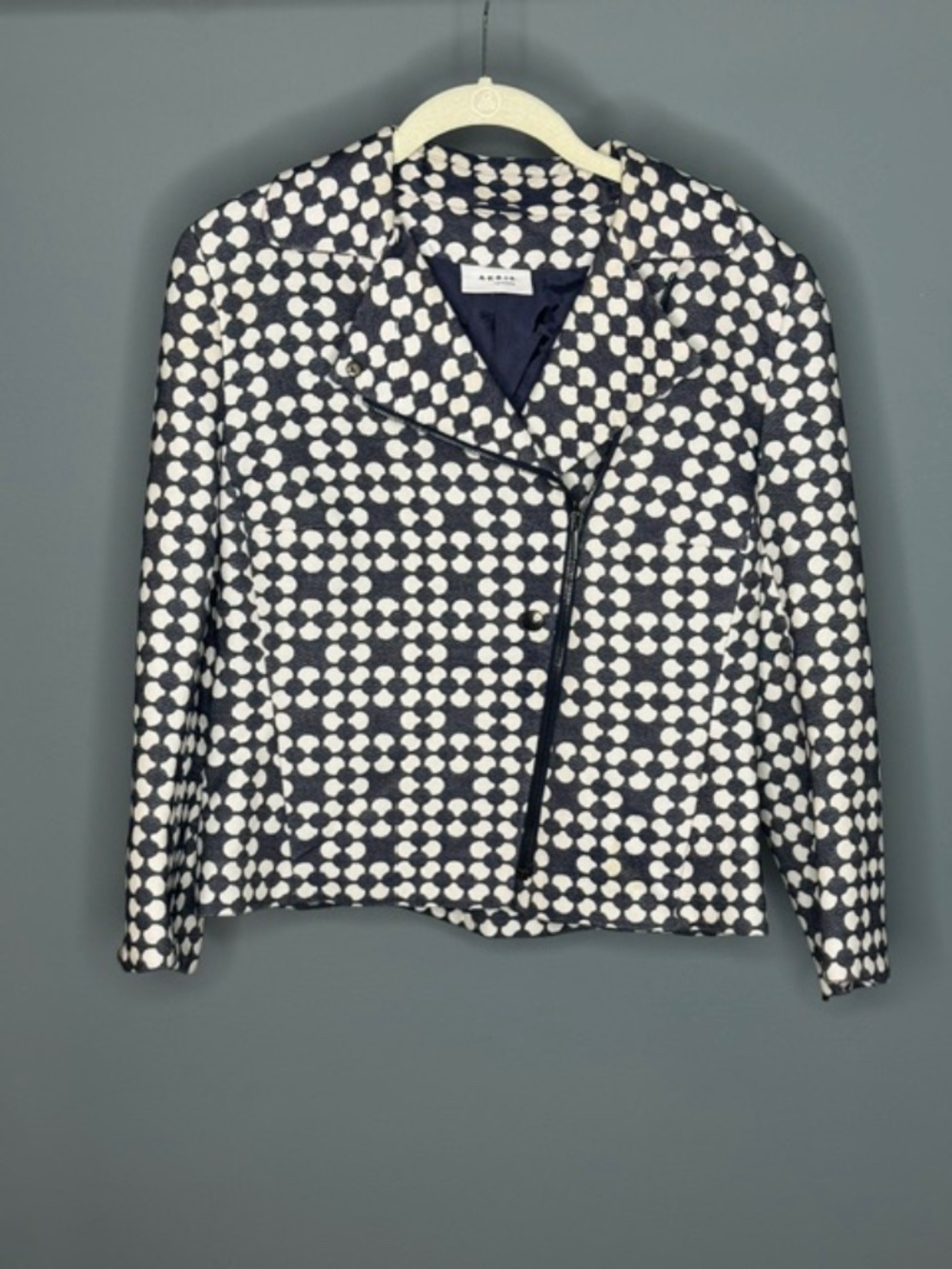 Akris Punto Textured Moto Jacket Blazer Size 10